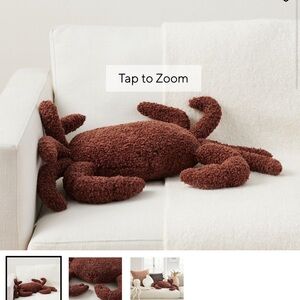 Pottery barn Brown Plush Crab Pillow